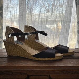 Lucky Brand Black Wedge Sandals